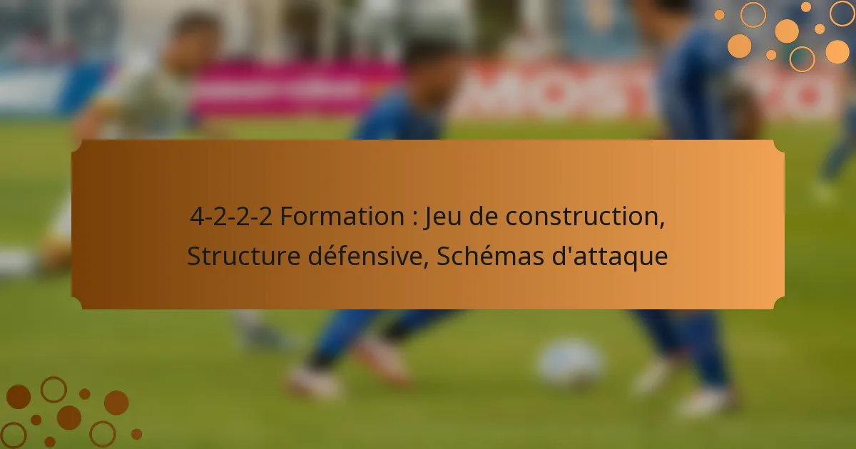4-2-2-2 Formation : Jeu de construction, Structure défensive, Schémas d’attaque