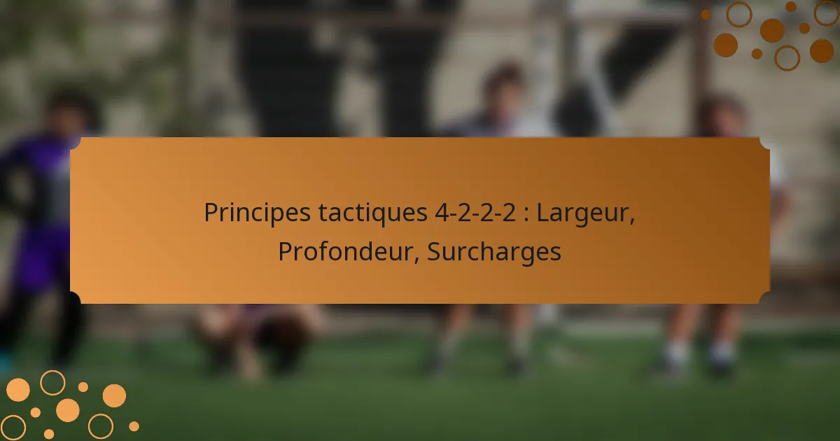 Principes tactiques 4-2-2-2 : Largeur, Profondeur, Surcharges