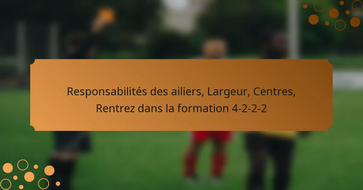 Responsabilités des ailiers, Largeur, Centres, Rentrez dans la formation 4-2-2-2