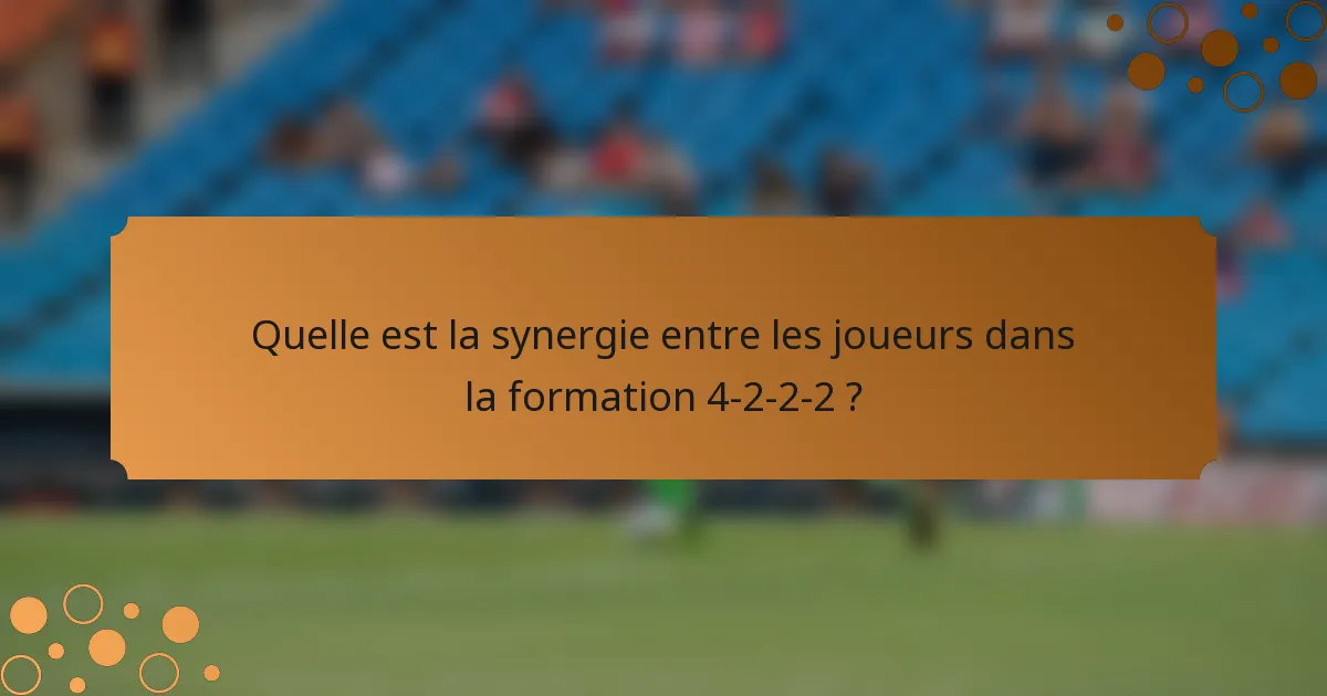 Quelle est la synergie entre les joueurs dans la formation 4-2-2-2 ?